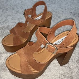 Steve Madden Wooden-Heel Platform Sandal BRAND NEW